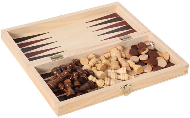 3 spel i ett - Schack - Checkers/Dam - Backgammon 3 spel i ett - Schack - Checkers/Dam - Backgammon